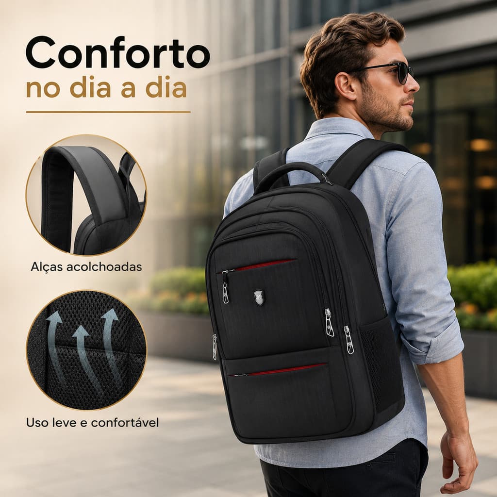 Mochila Escolar Musculino FemininoResistente BemEspaçosa Faculdade Trabalho Viagem