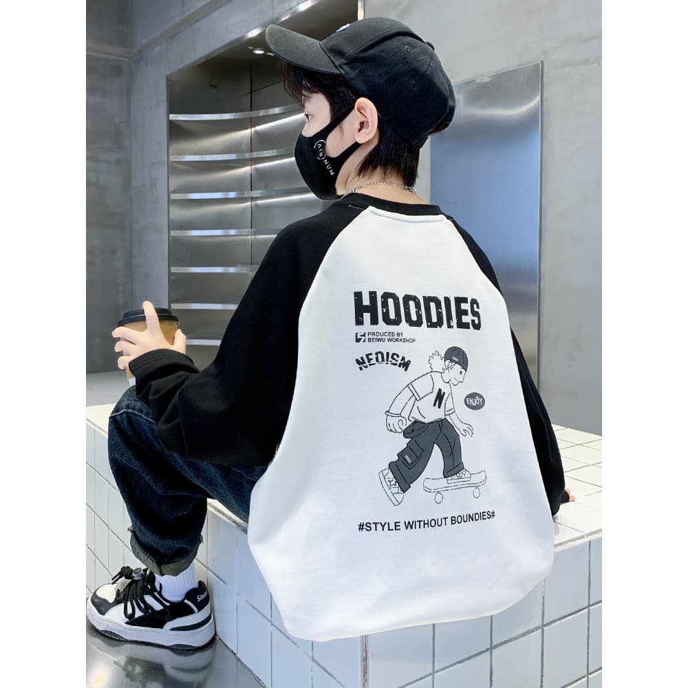 Meninos de manga comprida camiseta primavera outono 2025 novo estilo crianças meninos moda All-Match outono camisa de fu