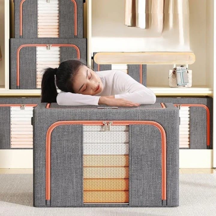 Caixa Organizadora Dobrável Multiuso Decorativa Closet 60 L RIGIDA