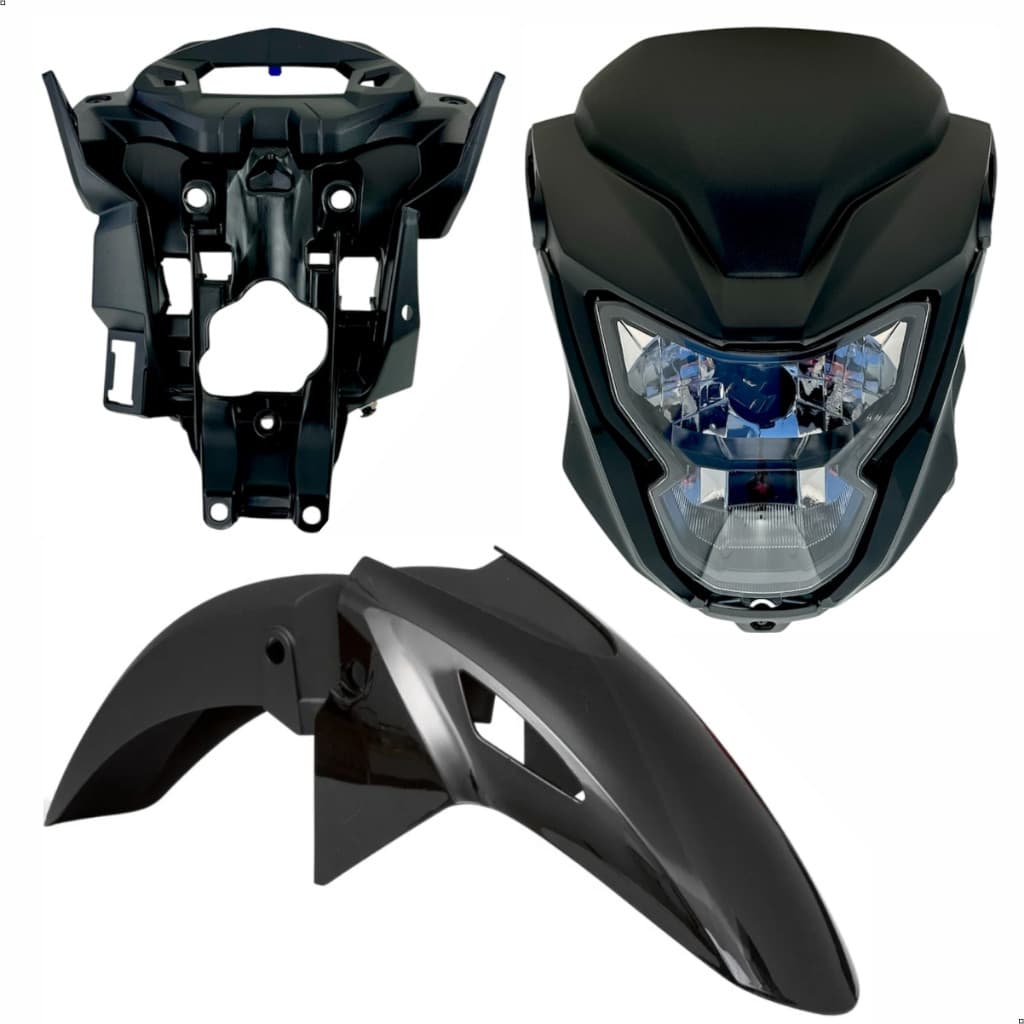 Kit Frente Farol Cg 160 Titan 2025 Adaptada 2014 a 2024 + Paralama Completo Titan Fan 160 2025