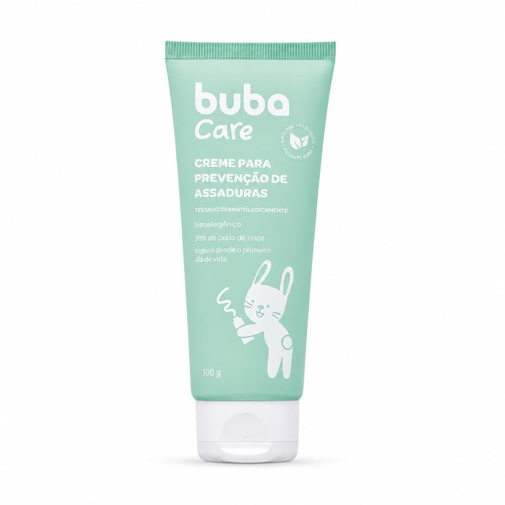 Creme De Prevenção Assaduras Buba Care 100ml Bebê Hipoalergênico Recém Nascido Cuidados Pomada