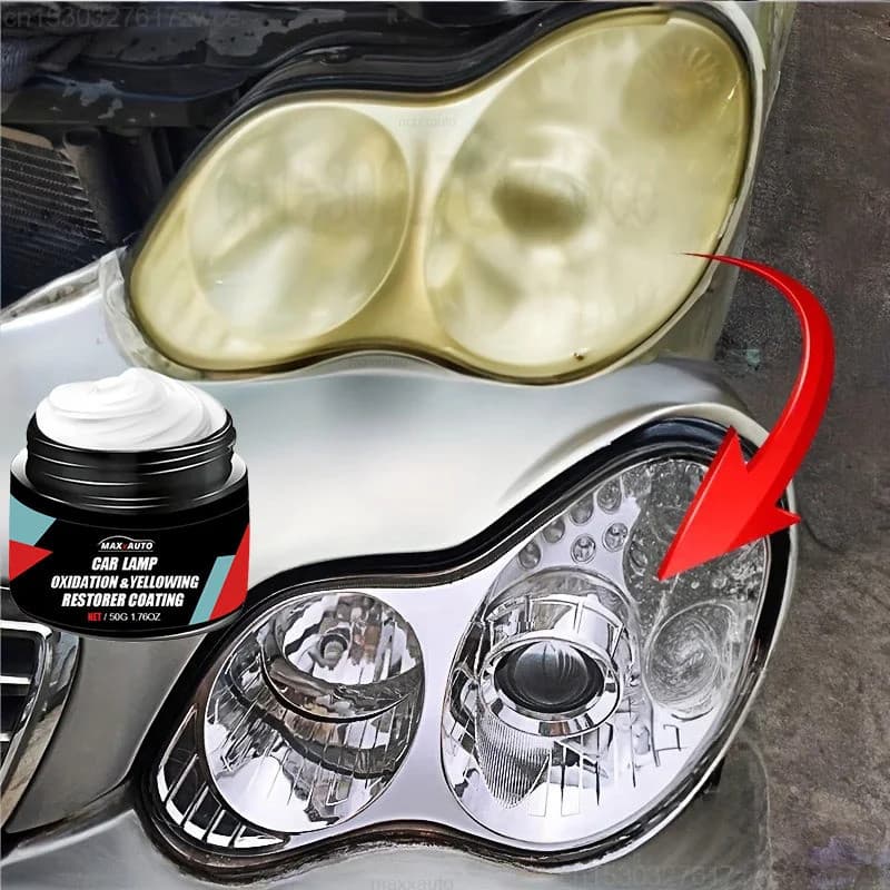 Kit de Polimento para Restauração de Faróis de Carro - Removedor de Arranhões e Pasta de Reparação para Limpeza de Oxida