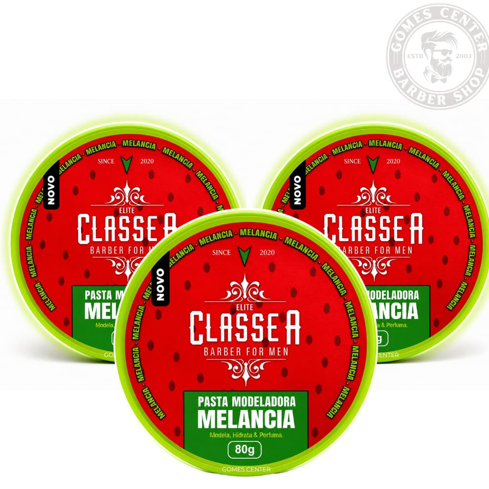 Pomadas Modeladora Melancia 80g cada Classe A - Modela, Hidrata & Perfuma Barbearia Fox