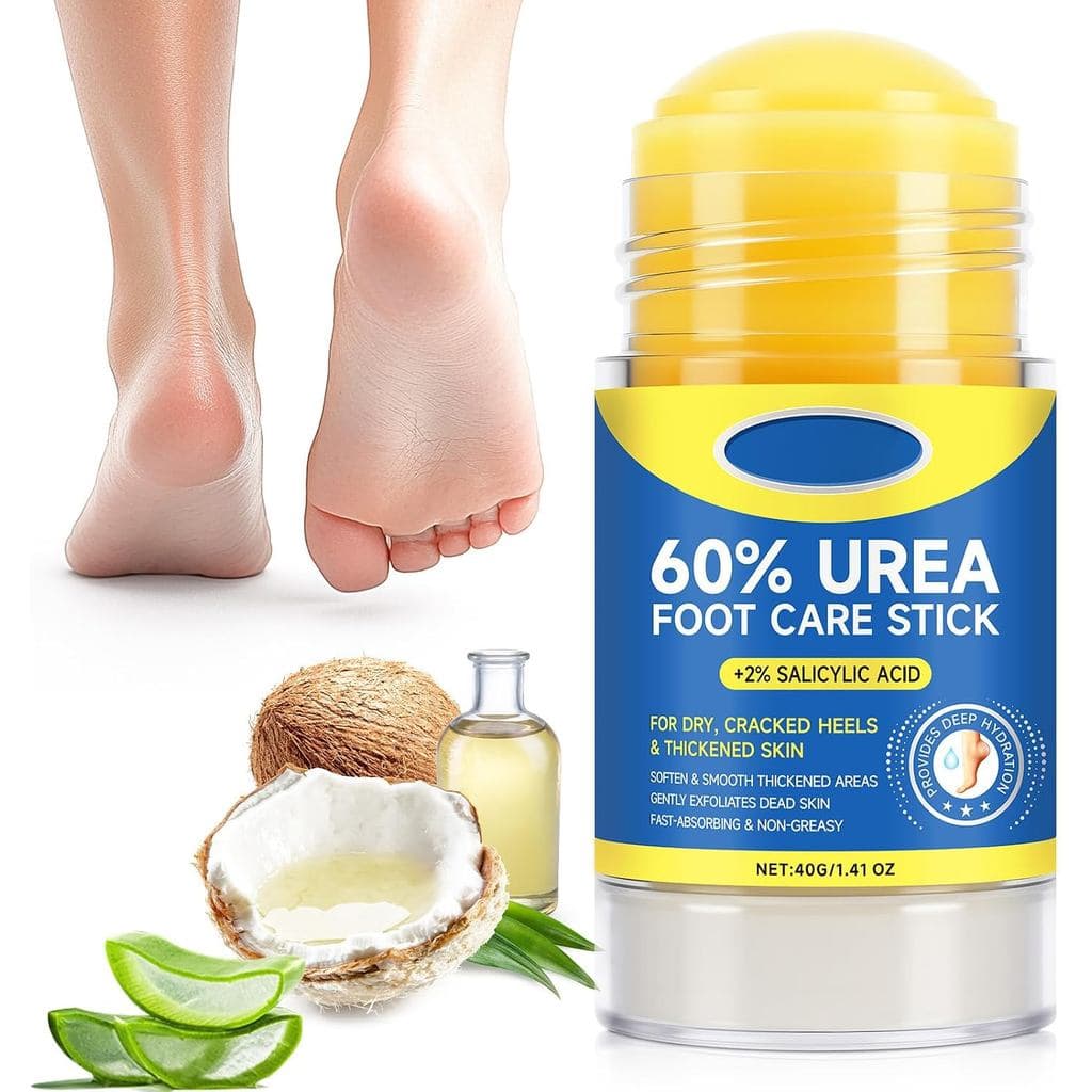 Bálsamo Hidratante em Bastão com 60% de Ureia, Hidratante para Pés Secos e Rachados, Joelhos, Cotovelos, Esfoliante para