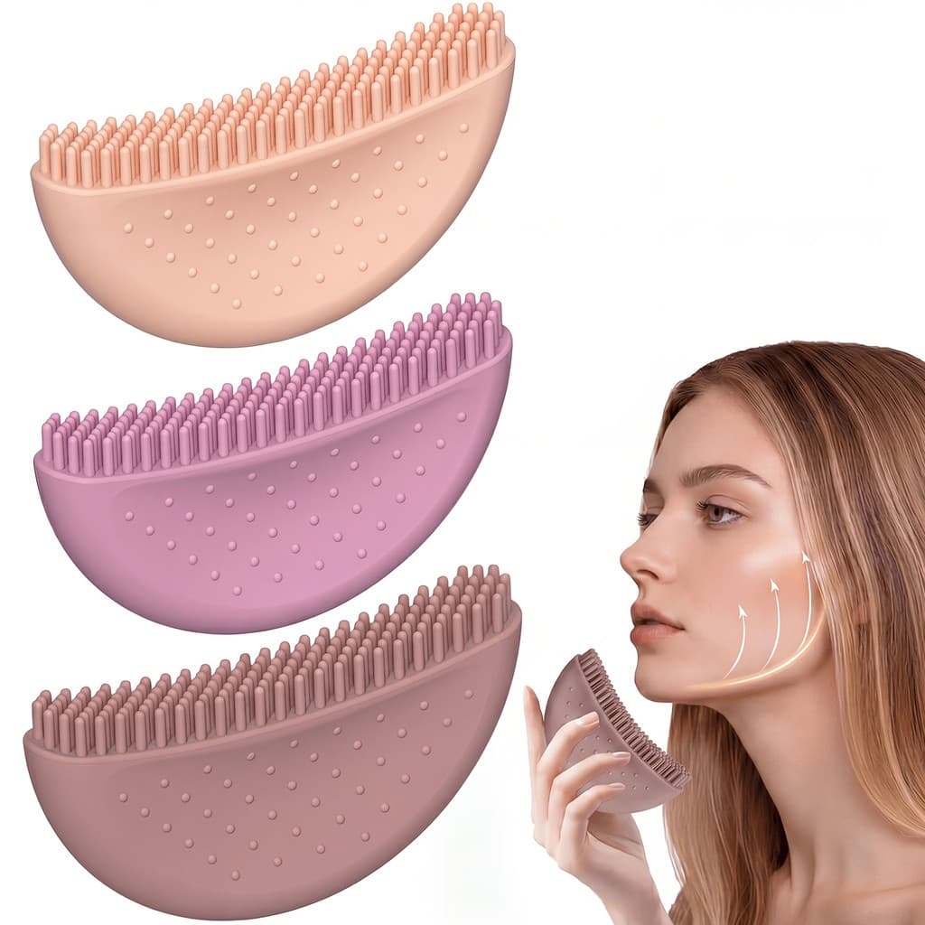 Escovas Faciais de Silicone Multicoloridas e Escovas Linfáticas, Cerdas Macias para Limpeza Profunda dos Poros e Massage