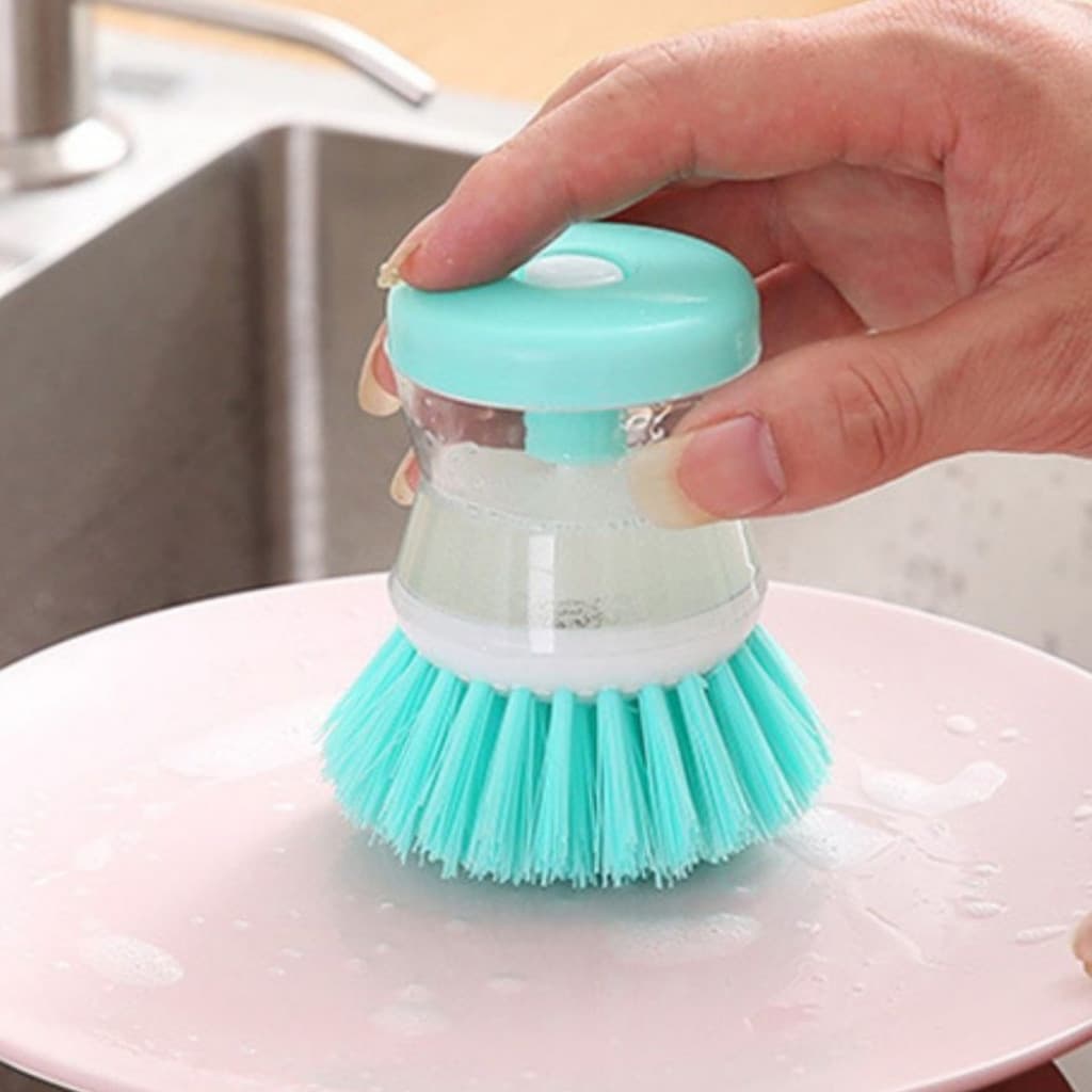 Escova Limpeza Multiuso Dispenser Detergente Sabão Sabonete Esponja Lava Louça