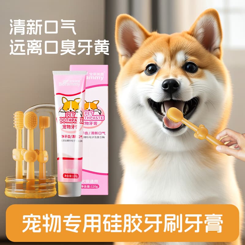 Cão de estimação Silicone pequena escova de dentes gato escovação gato pasta de dentes conjunto remover mau hálito comes