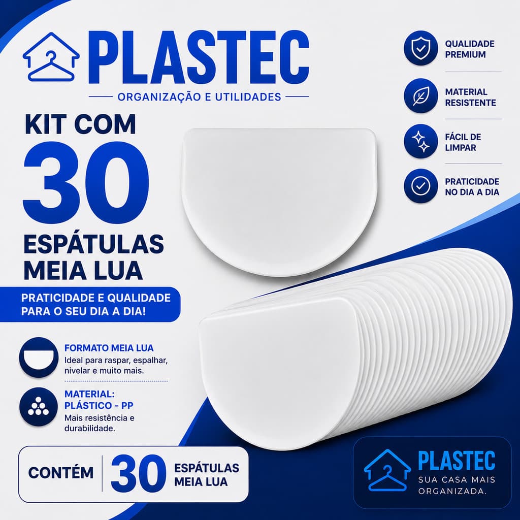 Raspadeira Meia Lua - Espátula Espalha Plastec Decora Bolo