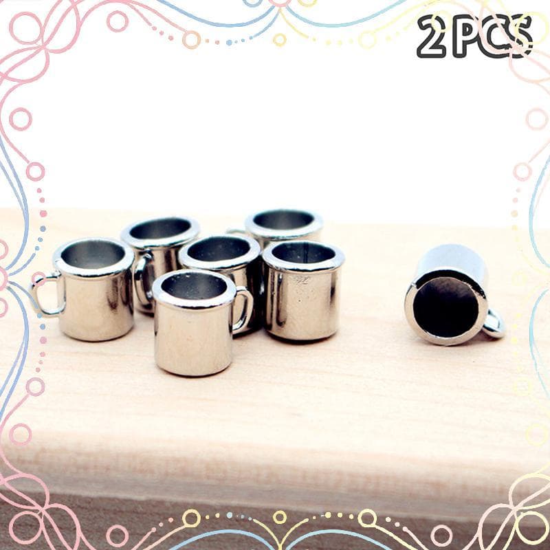 BUD 2 Pçs Casa De Bonecas Em Miniatura Simulação Liga Copo Modelo Metal Xícara Café Crianças Fingir Jogar Brinquedo Bone
