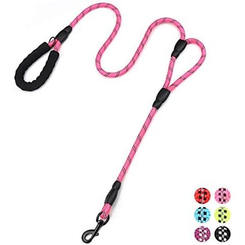 Coleira Para Cães Plutus Pet Rope Com 6 Pés De Comprimento , Duas Alças Acolchoadas De Trânsito , Resistente , Duplas Re