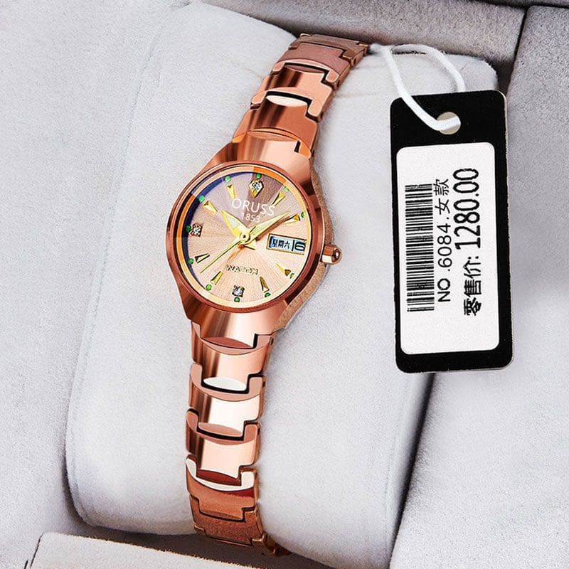 Relógio Feminino Dourado/Rosé Relógio Importado Feminino Relógio Feminino Quartz Genuíno Ultra-fino movimento aut
