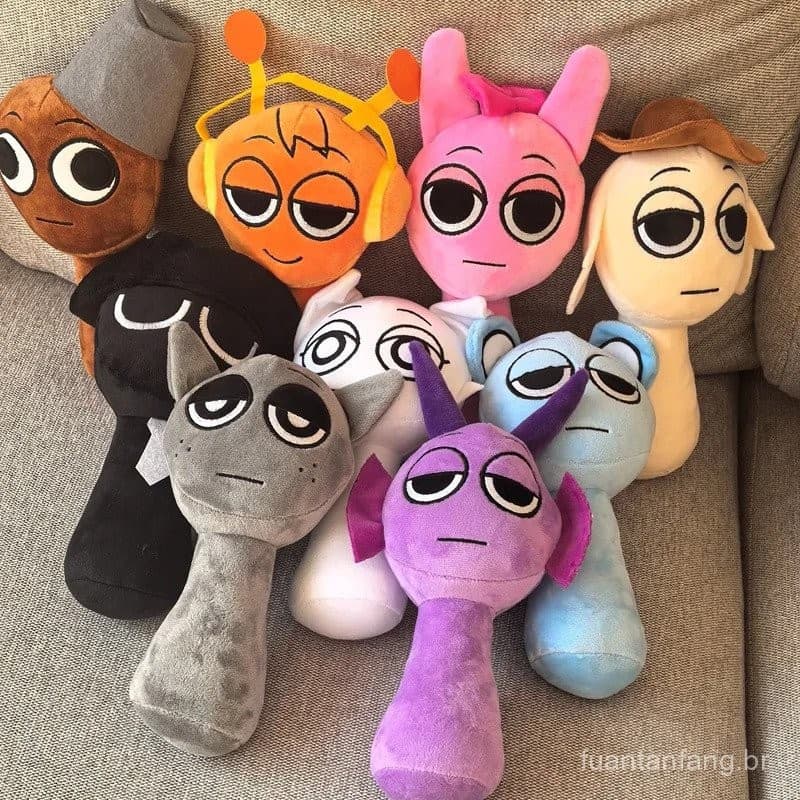 Nova Sprunki Brinquedo de Pelúcia Sprunki Incredibox Boneca de Pelúcia Anime Jogo Papel Desenho Animado Travesseiro Bone