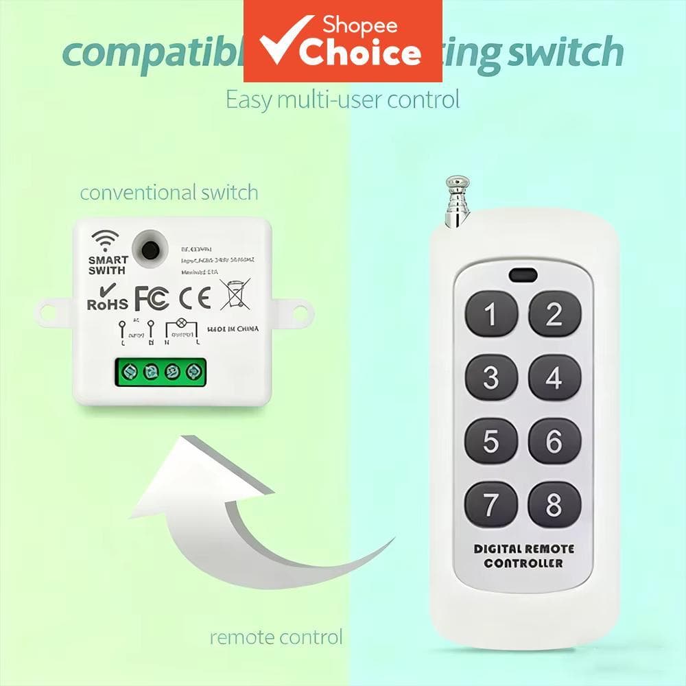 Novo 433Mhz Controle Remoto RF Sem Fio 1527 Transmissor De Código De Aprendizagem 2 8 Teclas Longo Alcance Para Casa Int