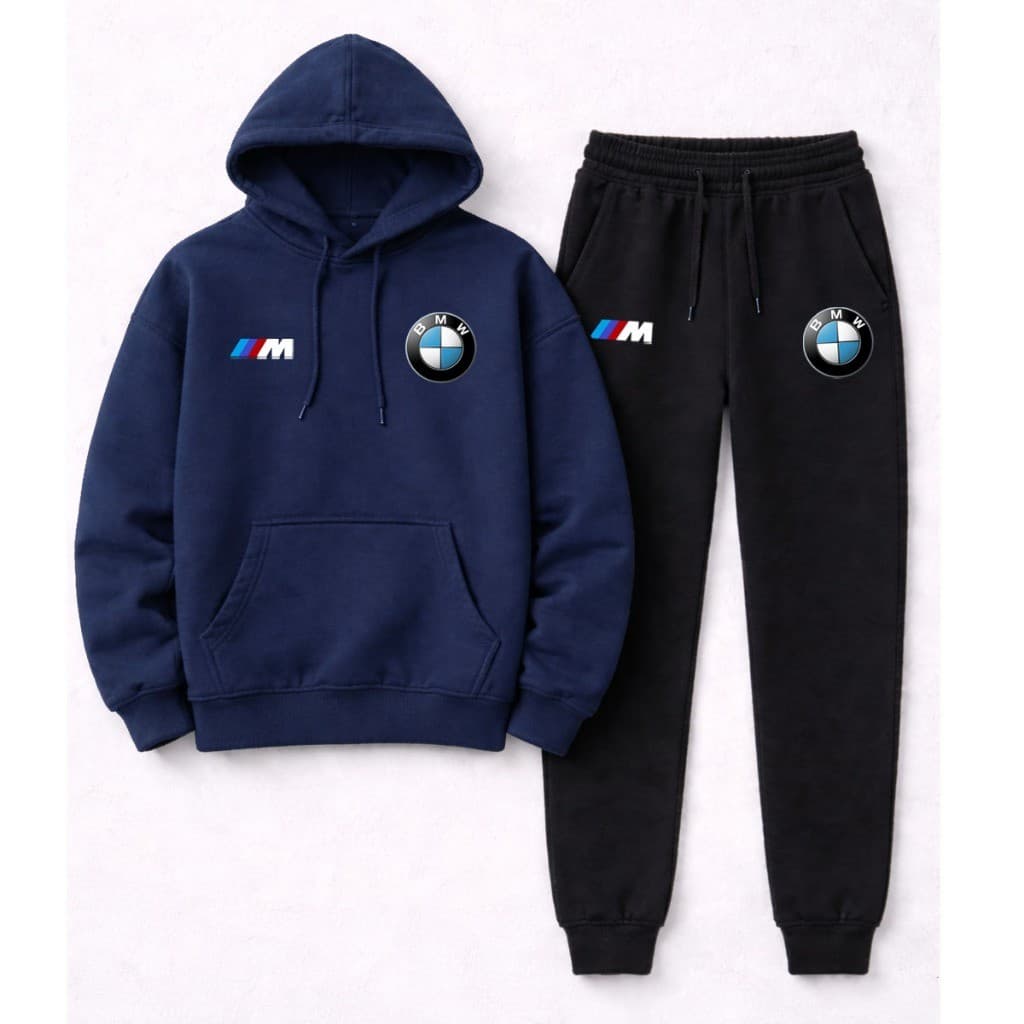 Conjunto Moletom Flanelado Calça Blusa Para Inverno Dias Frios | Streetwear Esportivo Bmw Esportivo