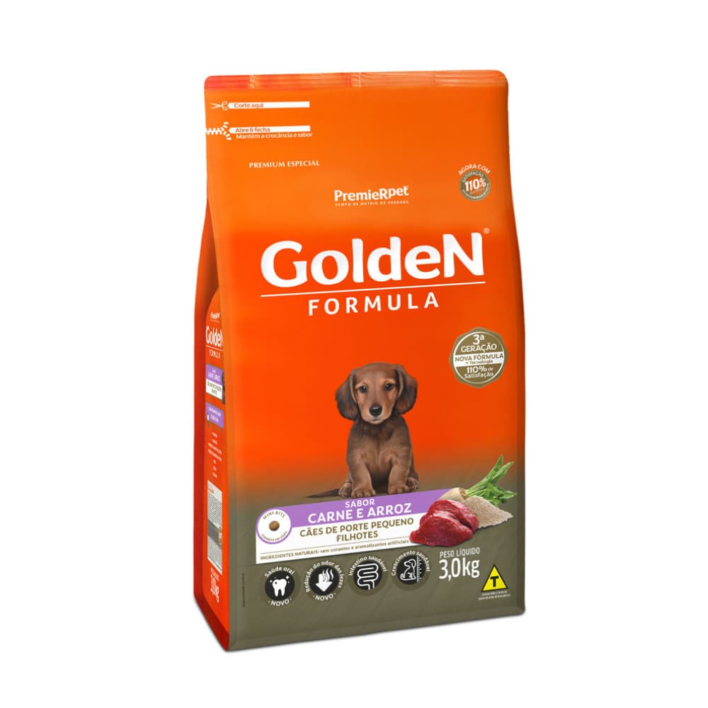 Golden Filhote Carne Mini Bits 3Kg
