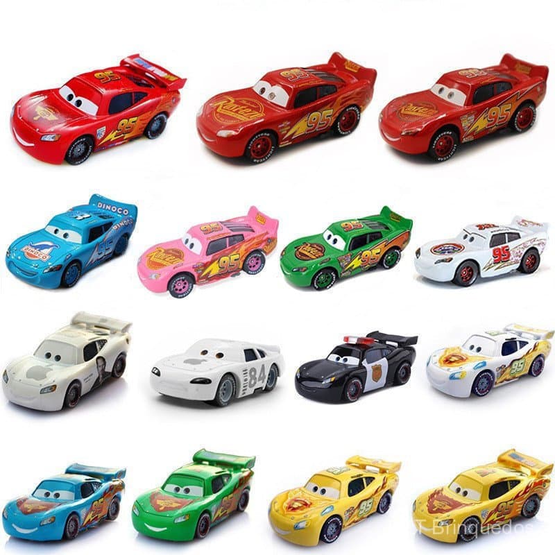 Carros 95 Dinossauro Cinza Bicolor McQueen, Modelo de Carro de Corrida de Liga Leve para Crianças, Primeira e Terceira G