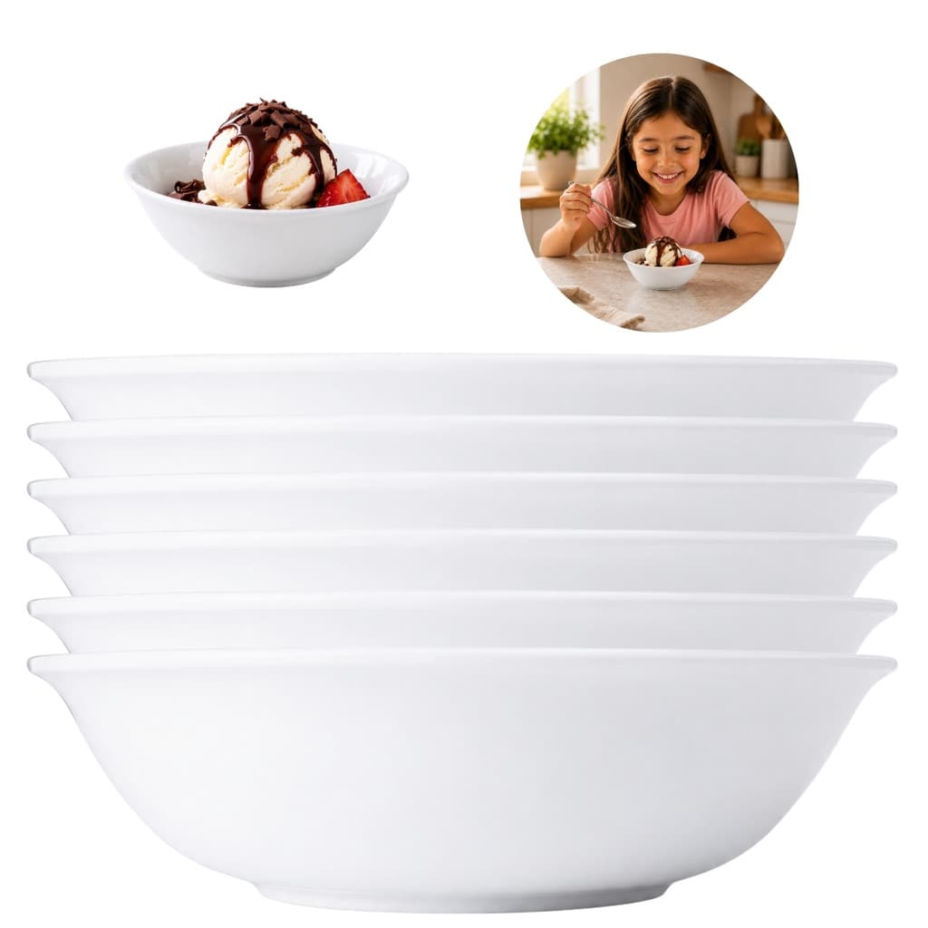 Kit 6 Tigelas Bowl Cumbuca Pote Redondo em Melamina 200ml