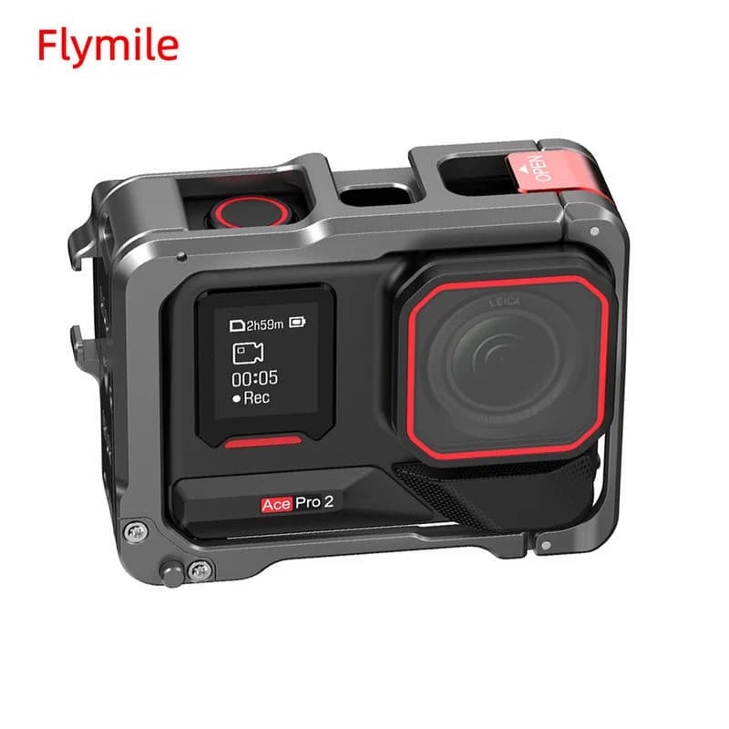 Adaptador Flymile com Estrutura de Metal para Câmera Insta360 Ace Pro 2, Suporte de Alumínio com Montagem Cold Shoe, Pro
