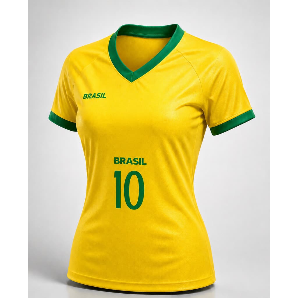 CAMISETA BRASIL COPA FUTEBOL TORCEDOR FEMININA