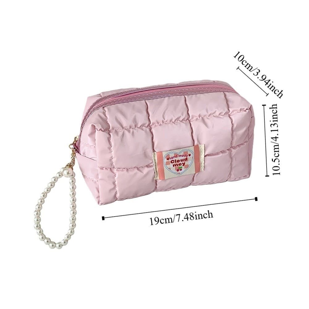 SVEICNA Bolsa De Papelaria Estilo Coreano , Com Cordão De Pérola , Armazenamento Acolchoada , Estojo Cor Doce