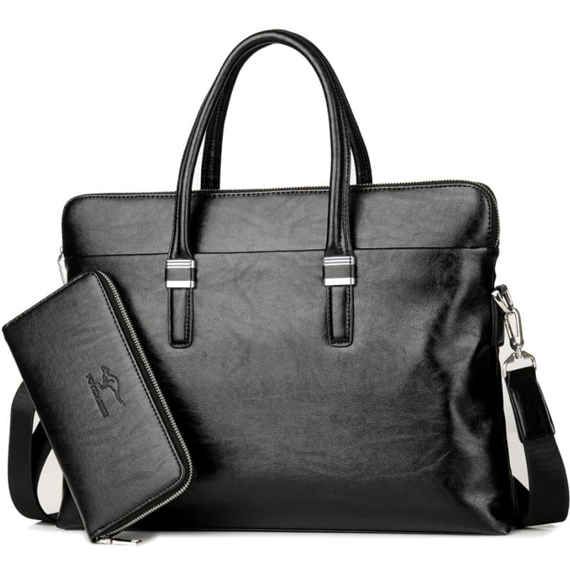 Bolsa masculina de negócios bolsa de couro mensageiro bolsa de ombro masculina na moda maleta único estilo Horizontal mã