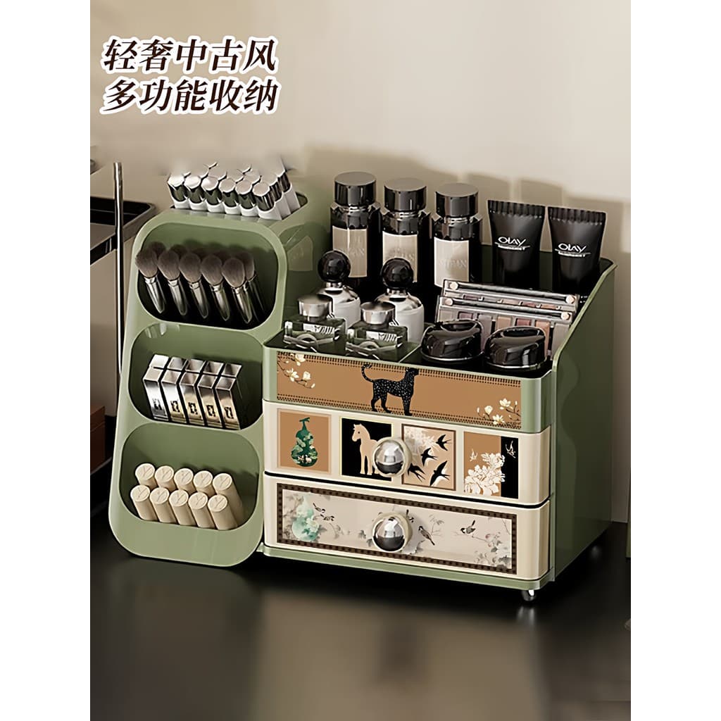 Estilo Medieval penteadeira caixa de armazenamento de cosméticos High-End Desktop produtos de cuidados com a pele batom