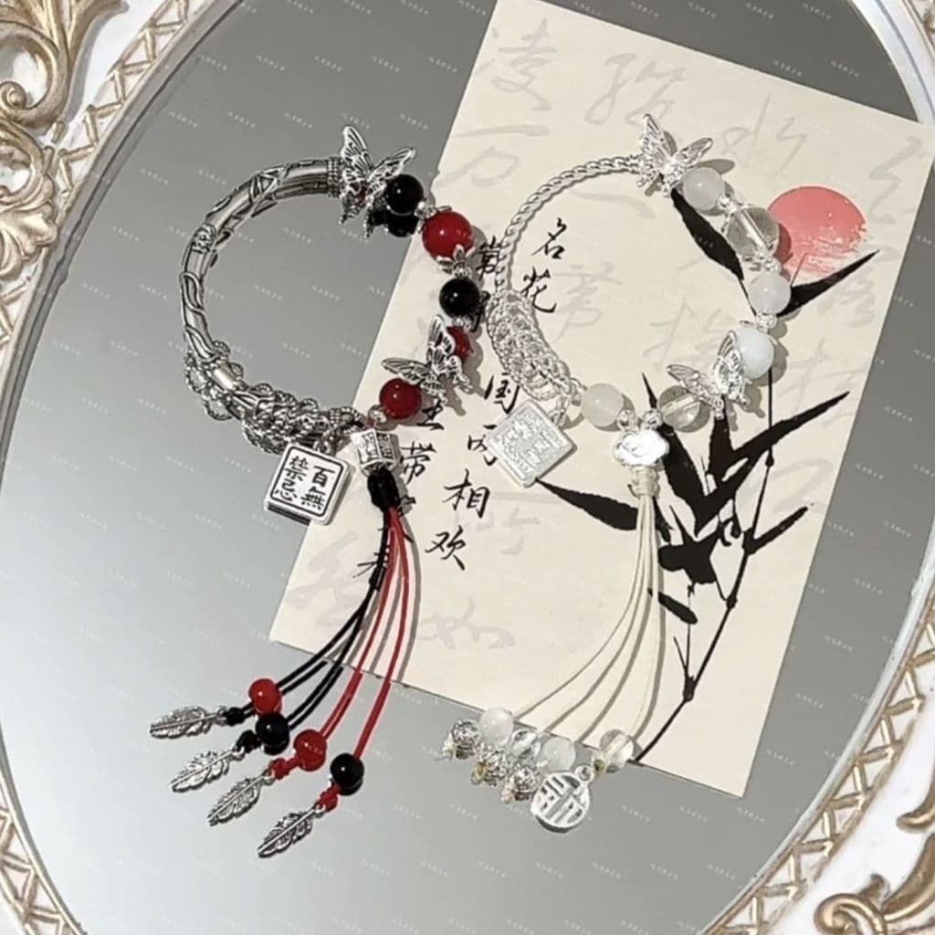 Bênçãos oficiais celestiais Centenas de pulseiras com contas de borboleta proibida Periféricos Estilo antigo Pulseiras d
