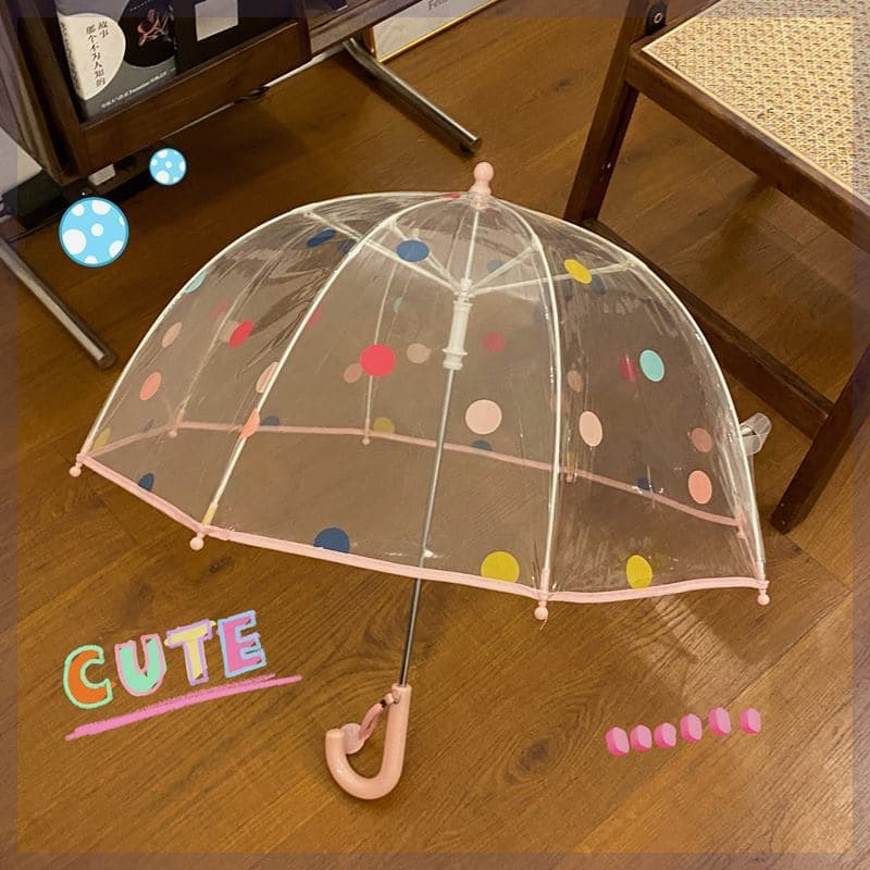 Crianças estilo coreano Polka Dot guarda-chuva meninas meninos bebê transparente jogar arco de água Photoshoot All-Match