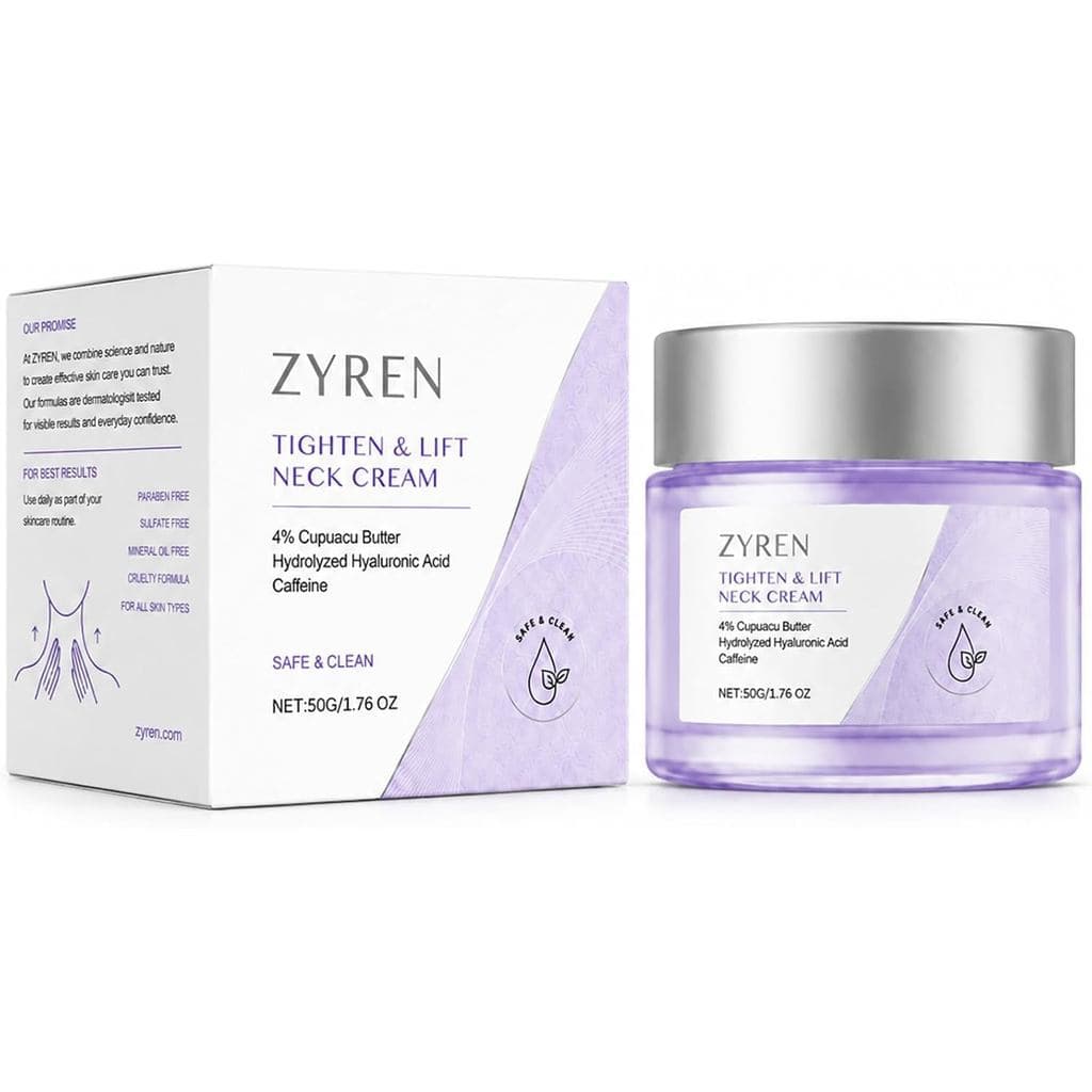Creme para Pescoço Zyren Tighten & Lift 50ml, Creme Firmador para Pescoço para Cuidado de Flacidez, Creme Hidratante e C
