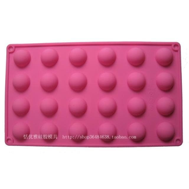 Molde esférico semicírculo de 24 buracos, faça você mesmo, molde de bolo de Silicone, expressão de pudim, molde de Choco