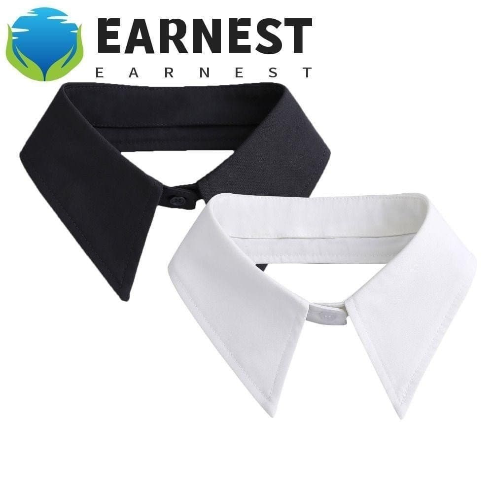 EARNEST Gola Falsa De Couro PU , Colar De Camisa Destacável Quadrada De Chiffon , Decorativa