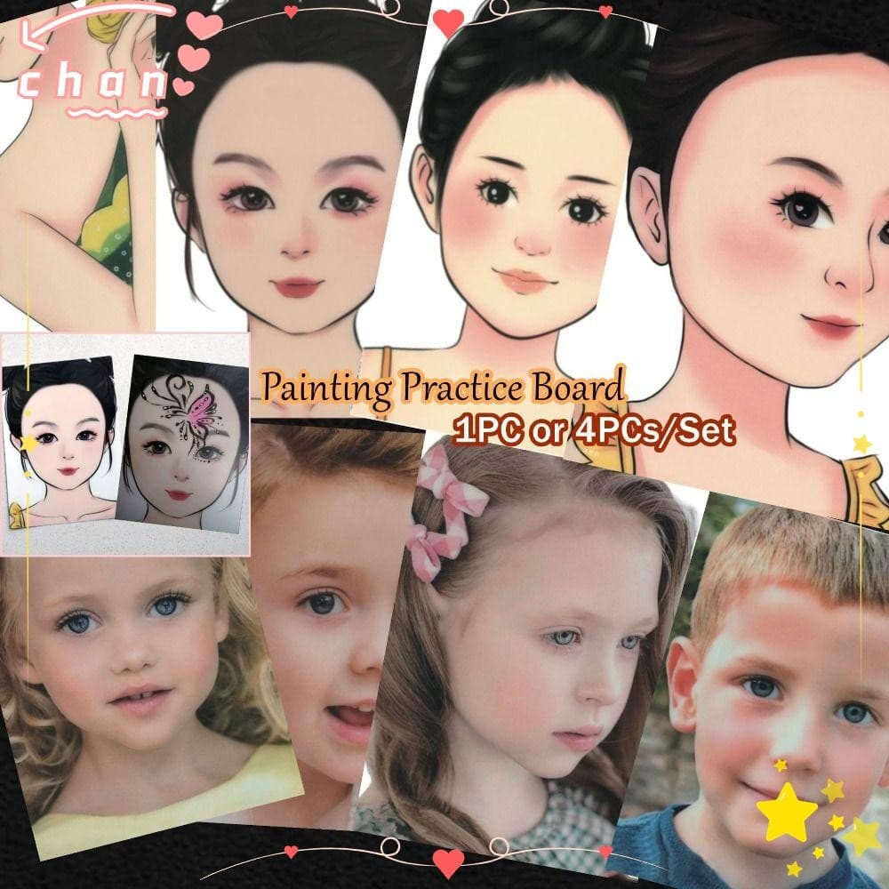 Placa De Prática De Pintura CHANBR , Estêncil Facial , Ferramenta De Modelo De Maquiagem , Exercício