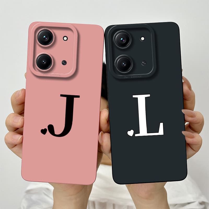 Para Xiaomi Redmi 15C Bonito Letras Iniciais Lente Protetora Caso À Prova De Choque 4G Silicone Macio TPU Telefone Embal