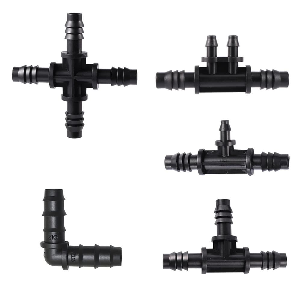 Conector De Tubo De 3/8 " 8/11mm Mangueira Barb Tee Cotovelo Reto Distribuidor De Irrigação De Jardim
