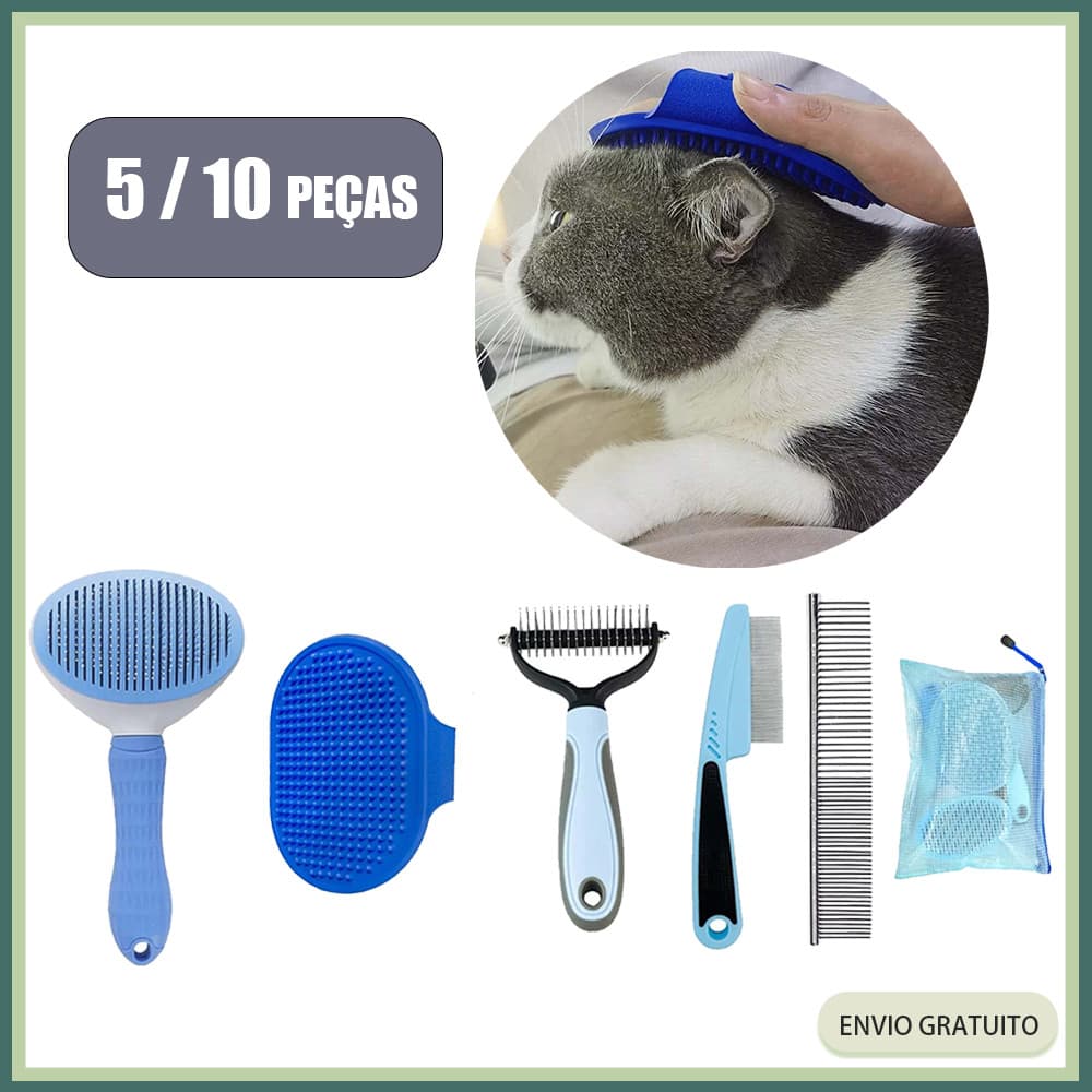 5/10 peças escova de limpeza para animais de estimação escova de remoção de pelos pente de linha reta escova de banho pe