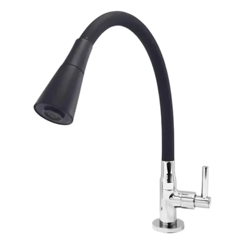 Torneira Gourmet Flexivel Monocomando Cozinha Mesa Silicone Torneira Pratica Ducha Removivel Preto