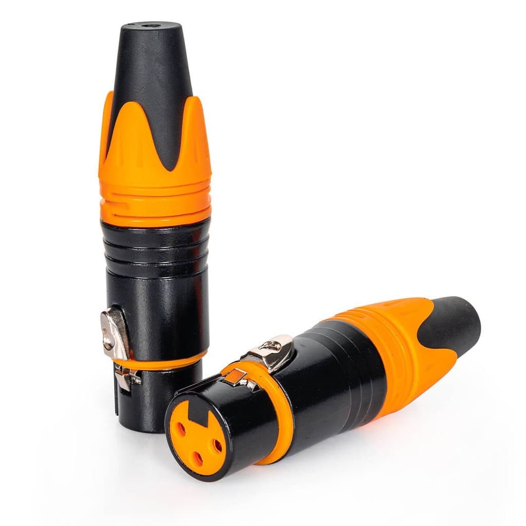 Conector Xlr Fêmea Profissional Laranja