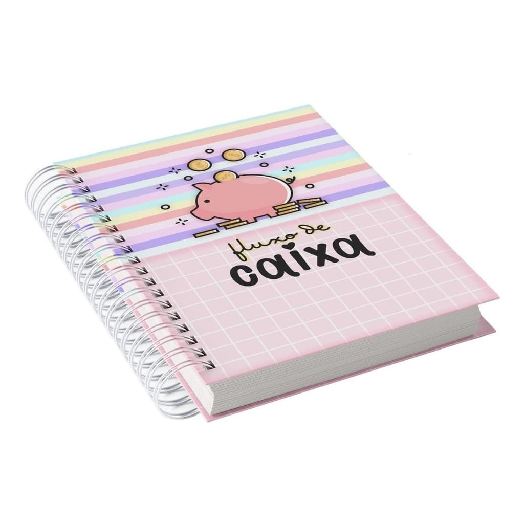 Caderno Controle e Fluxo de Caixa Diario Porquinho Moedas