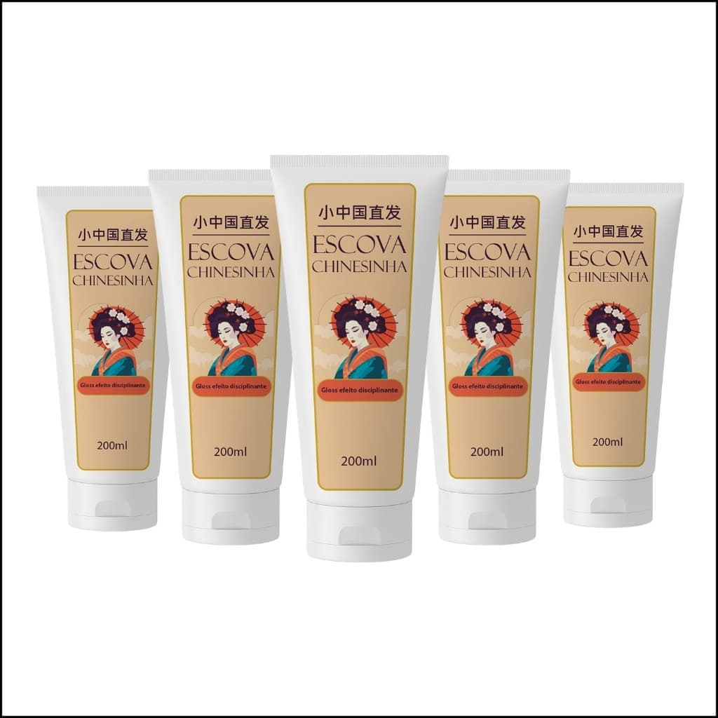 Kit 5x Escova Chinesinha 200ml – Gloss Efeito Disciplinante | Cabelos Lisos, Sem Frizz efeito progressiva