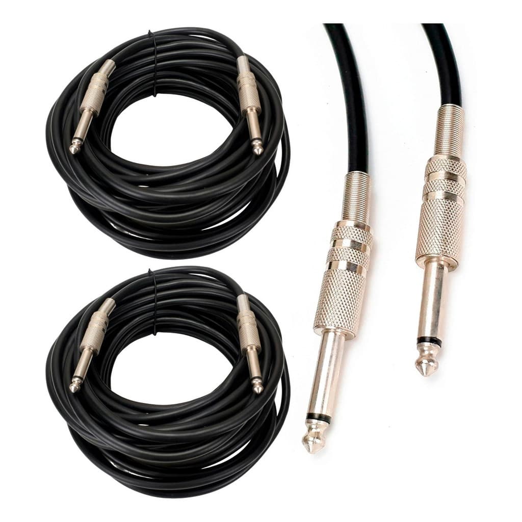 Kit 2 Cabo De Guitarra Violão P10 Mono X P10 Mono 10m Metros