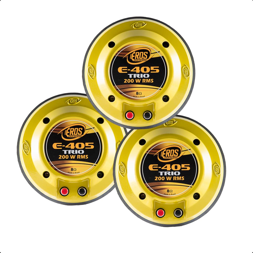 Kit 03 Driver Fenólico EFD E405 TRIO Amarelo 200W RMS 8 Ohms