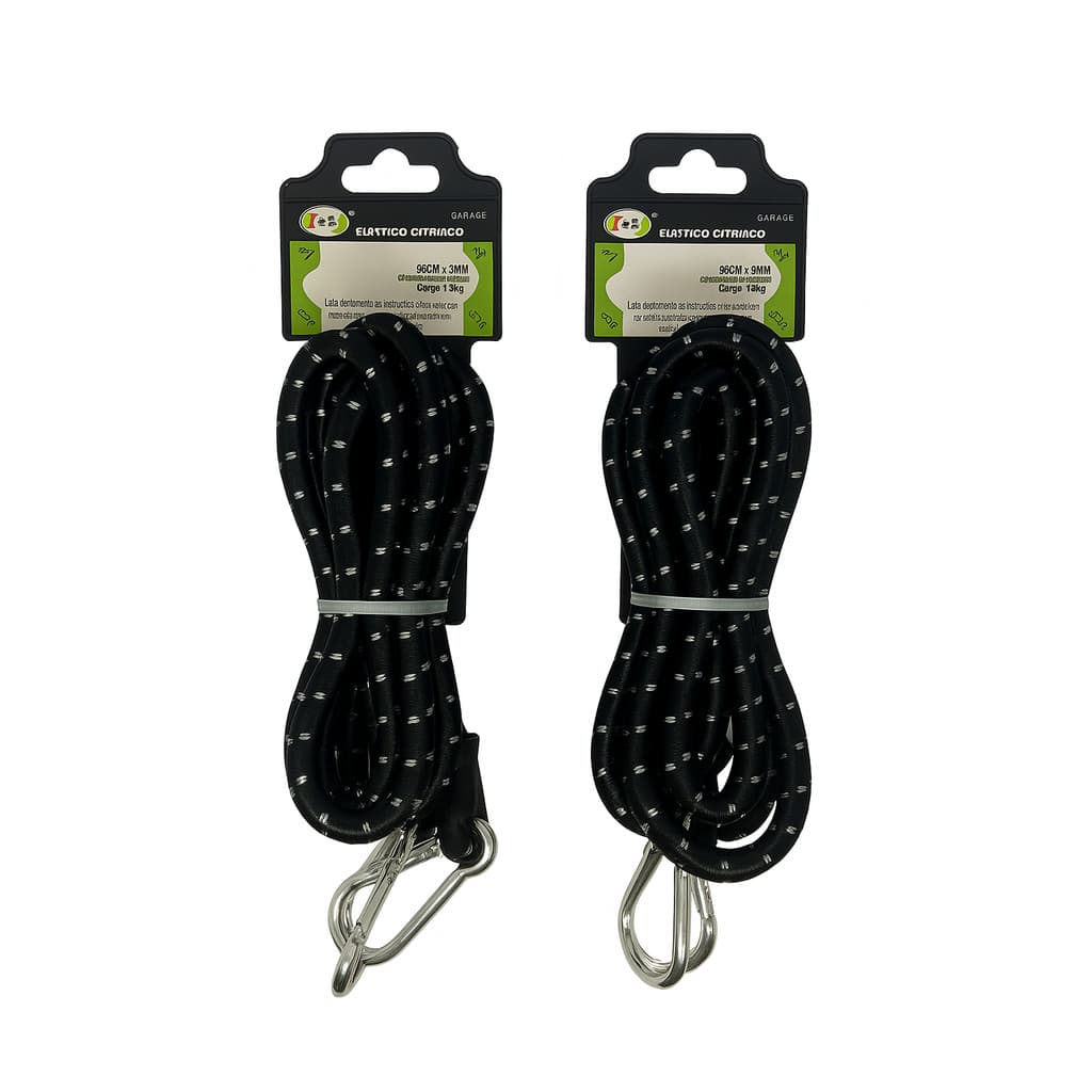 Kit 5un Corda Mosquetão Extensora 1.8m Reforçada Moto Carga Amarrar