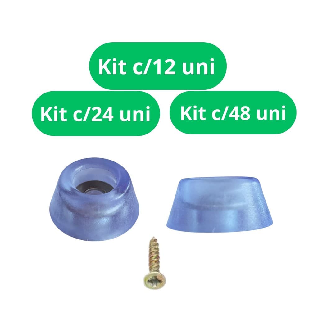 Sapata Pé de Silicone Antiderrapante c/ Arruela p/ Móveis 28mm e Parafusos