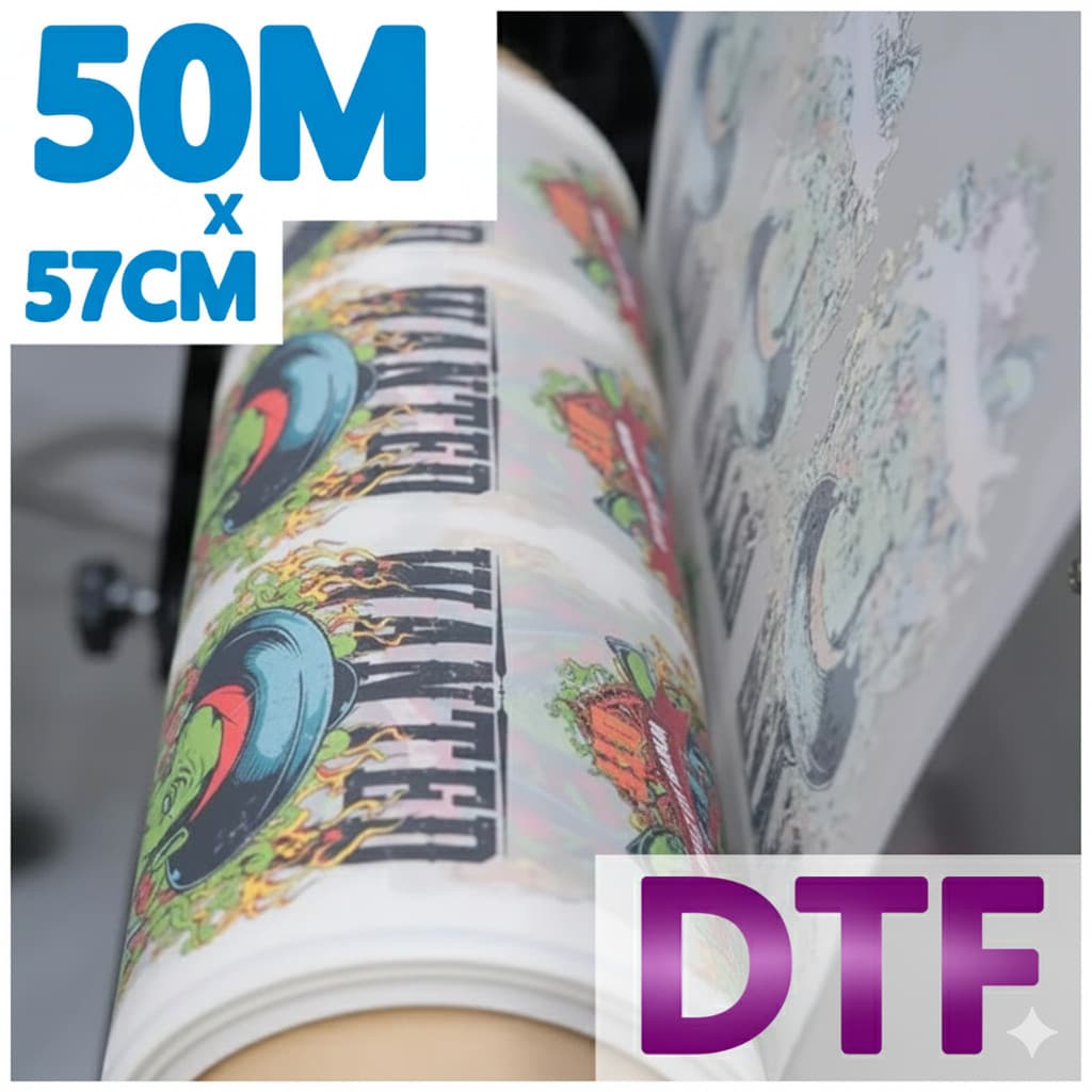 50 METROS DE DTF - IMPRESSÃO PERSONALIZADA DTF TÊXTIL 57 CM LARGURA POR 50 METROS