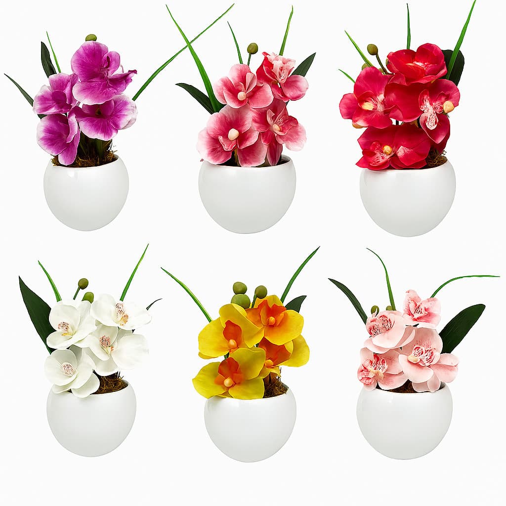 Arranjo Flor Artificial Orquídea Mini Enfeite Decoração Mesa