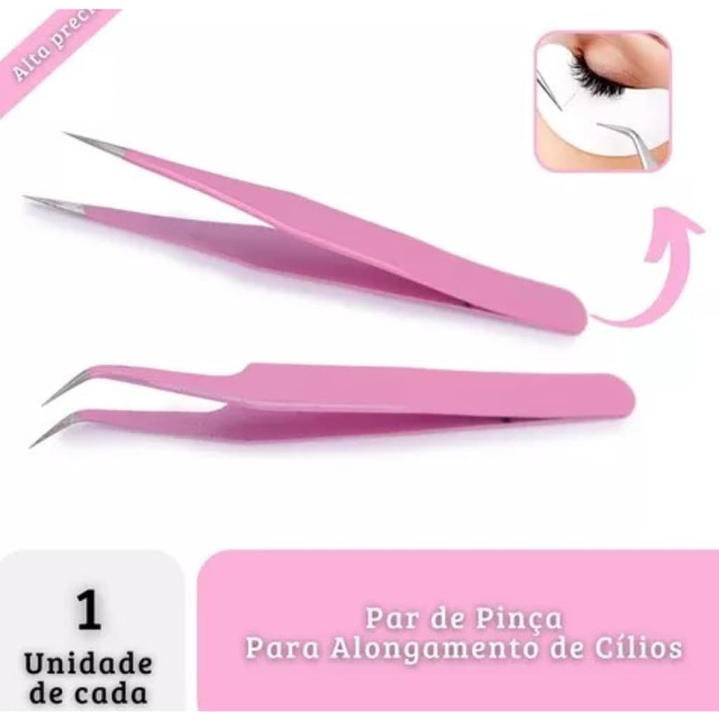 KIT 2/4/6 unidades Pinça Curva De Precisão Para Alongamento Cílios Extensão-GUI ANA