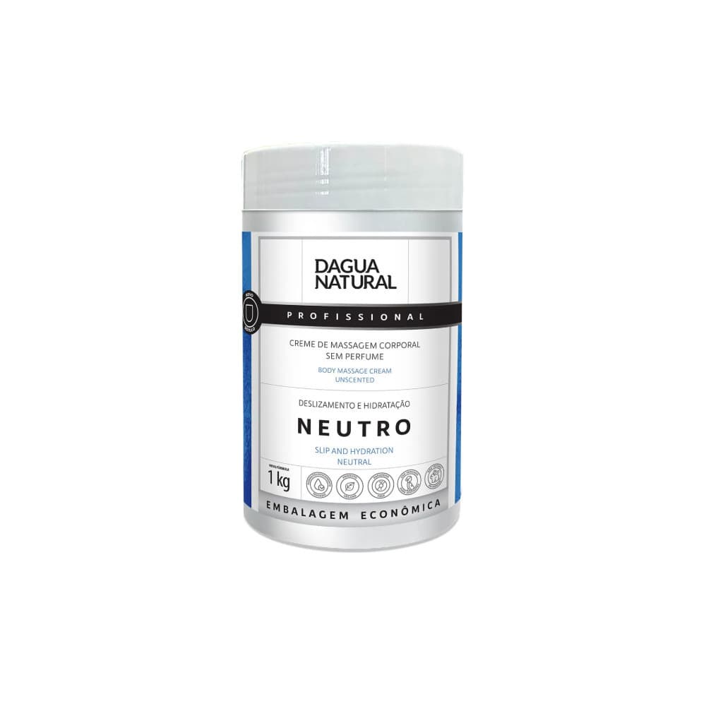 Creme Hidratante Neutro 1kg D’Água Natural – Ideal para Massagem Corporal