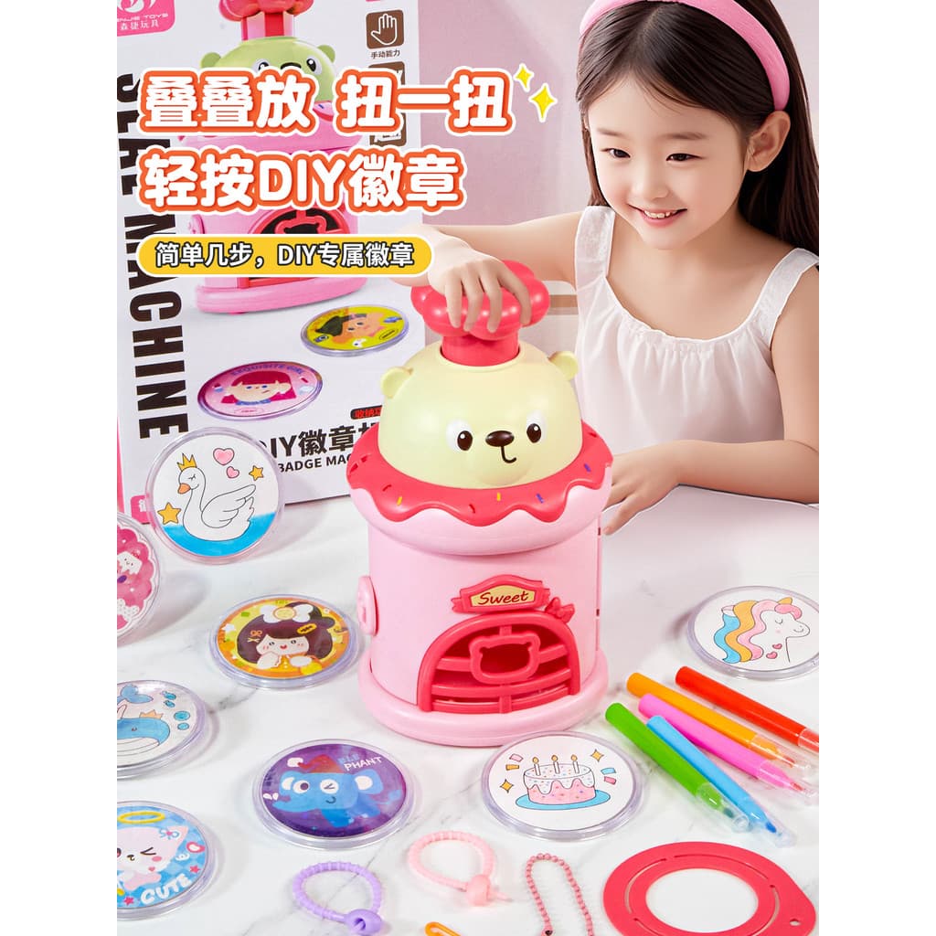 Máquina de fazer Bar para crianças, máquina caseira de crachá, presentes para crianças, máquina de crachá, brinquedos di