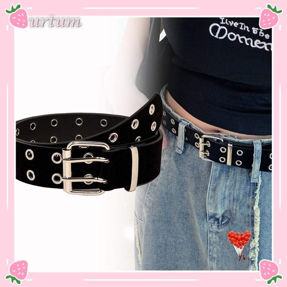 Cinto De Cintura Empresarial URTUM , Rebite De Camurça Com Fivela De Pino Retrô , Punk Design De Luxo Casual