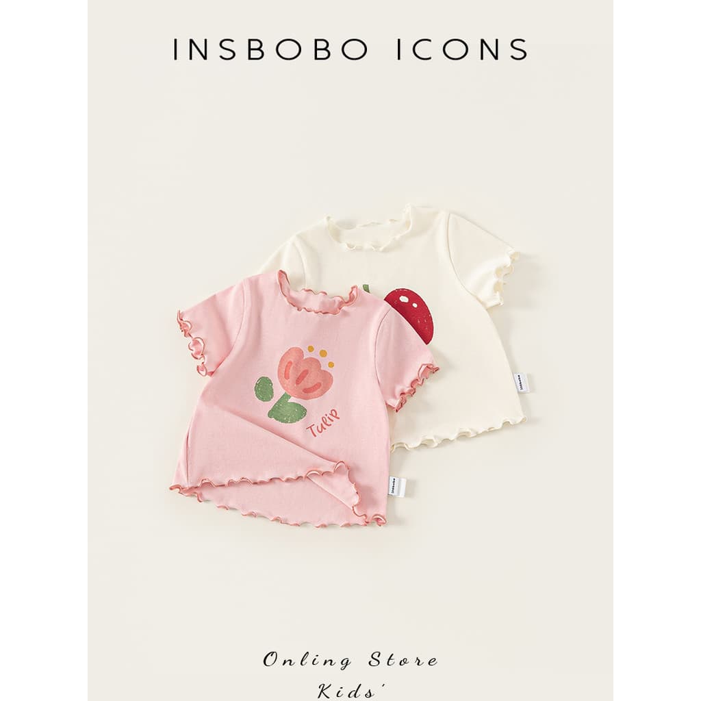Meninas camiseta de manga curta 2026 novo estilo bebê menina topo estilo fino crianças roupas de verão meninas roupas de
